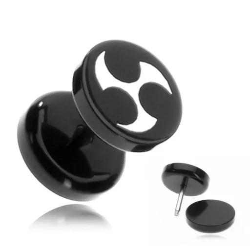 Plug do ucha z akrylu - motív Tribal, koliesko