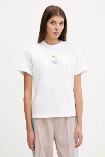 Bavlnené tričko adidas Coquette dámske, biela farba, JL7489