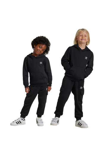 Detská tepláková súprava adidas Originals HOODIE FZ CARGO čierna farba, IW1019