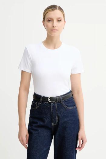 Bavlnené tričko Calvin Klein dámske, biela farba, LV044C216G