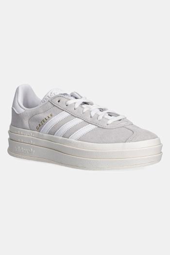 Semišové tenisky adidas Originals Gazelle Bold W šedá farba, HQ6893