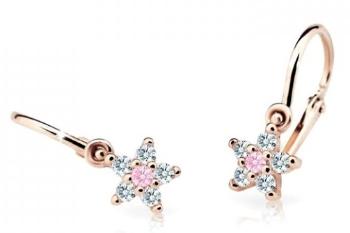 Cutie Jewellery Trblietavé detské náušnice z ružového zlata C2118-10-X-4 ružová