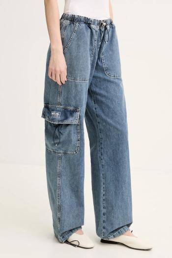 Bavlnené rifle Moschino Jeans dámske, vysoký pás, 0320 3721