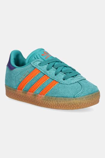 Detské semišové tenisky adidas Originals GAZELLE zelená farba, JR5940
