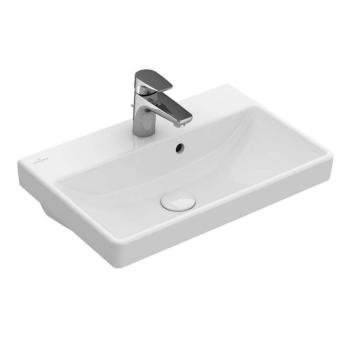 VILLEROY & BOCH - Avento Umývadlo, 55x37 cm, s prepadom, otvor na batériu, CeramicPlus, alpská biela 4A0055R1
