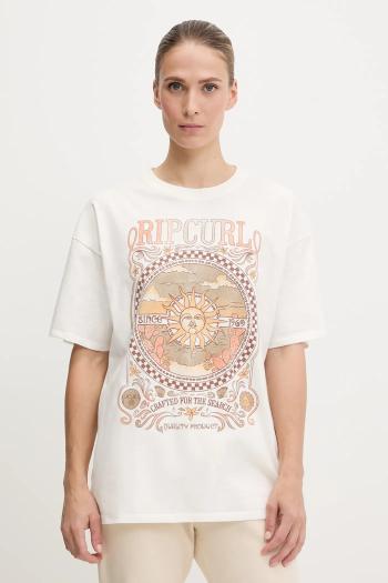 Bavlnené tričko Rip Curl LUNA HERITAGE dámske, biela farba, 0FWWTE