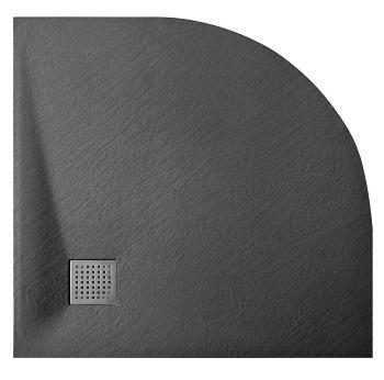 BESCO Čtvrtkruhová sprchová vanička VEXO černá VANKVEX90CTVRTB