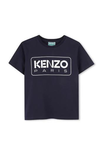Detské bavlnené tričko Kenzo Kids tmavomodrá farba, s potlačou, K61142