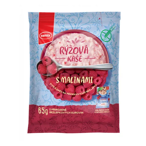 SEMIX Ryžová kaša s malinami bez lepku 65 g