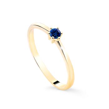 Cutie Diamonds Minimalistický prsteň zo žltého zlata so zafírom DZ8011-SF-X-1 48 mm