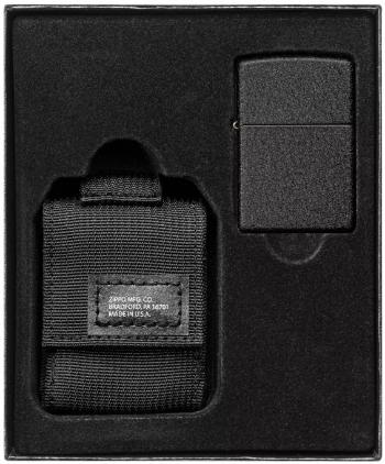 Zippo sada taktické púzdro čierne + zippo zapaľovač 26075 black crackle