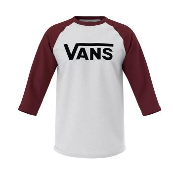 Pánske Tričko VANS CLASSIC RAGLAN WHITE-BLACK-SYRAH - 2XL