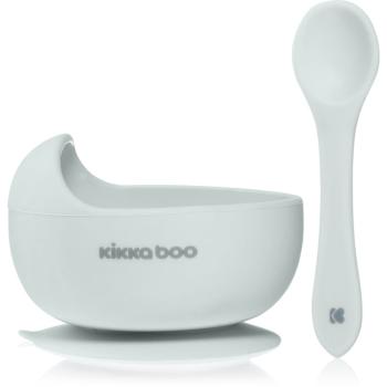 Kikkaboo Silicone Bowl with Spoon silikónová miska s lyžičkou 4 m+ Blue 2 ks