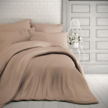 Lenjerie de pat Kvalitex Stripe, satin, bej, bej, 140 x 200 cm, 70 x 90 cm