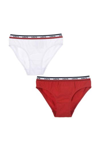 Detské nohavičky Levi's 2-pak biela farba