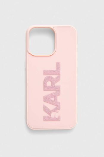 Puzdro na mobil Karl Lagerfeld iPhone 15 Pro Max 6.7" ružová farba