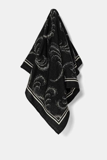 Vlnený šál The Kooples dámska, čierna farba, vzorovaná, AMFO30001K