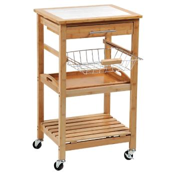 Kesper 25776 Kuchynský vozík s pracovnou doskou, 81 x 48 x 38 cm