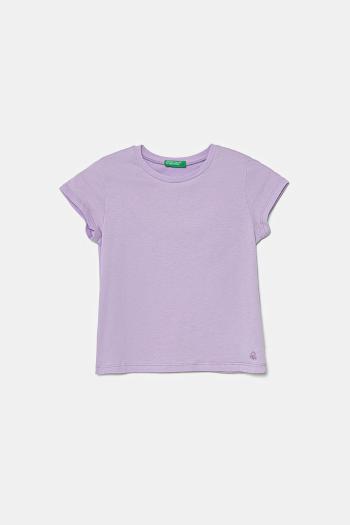 Detské bavlnené tričko United Colors of Benetton ružová farba, 3I1XG106Y