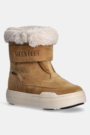 Detské snehule Moon Boot JR PARK STRAP BOOT SUEDE hnedá farba, 80D3440040