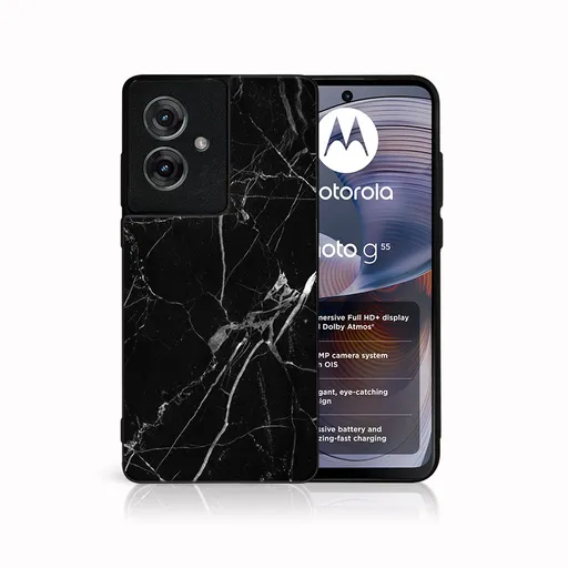 MY ART Ochranný kryt pre Motorola Moto G55 5G BLACK MARBLE (142)