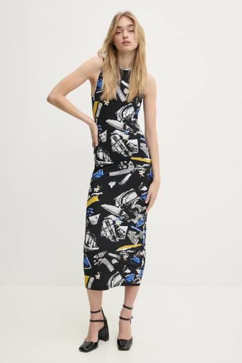Šaty Moschino Jeans čierna farba, maxi, priliehavá, 0471 3242