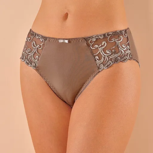 Klasické nohavičky Sienne zn. Confidence Lingerie® z mikrovlákna a vyšívaného tylu, súprava 2 ks