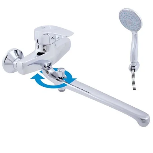 Vaňová batéria RAV Slezák KONGO so sprchovacím setom 100 mm chróm K057.0/1