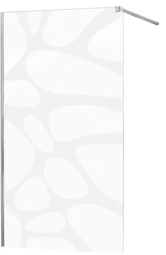 MEXEN/S - KIOTO Sprchová zástena WALK-IN 80x200 cm 8 mm, chróm, biely vzor 800-080-101-01-97