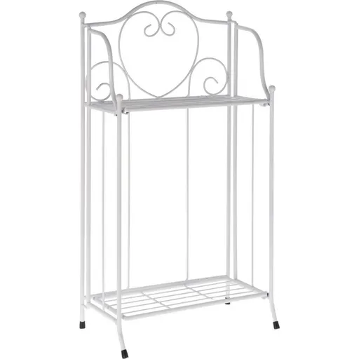 Kovový stojan na kvety Florence biela, 34 x 65 x 18 cm