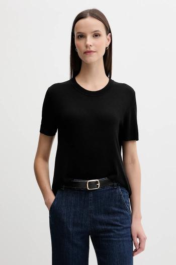 Tričko s hodvábom United Colors of Benetton čierna farba, 1ZRED10BK