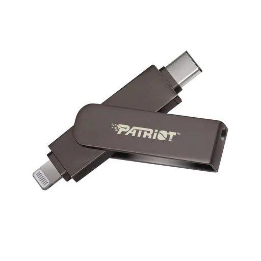 Patriot iLuxe Stick C MFi/256GB/USB 3.2/Lightning + USB-C/Čierna