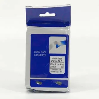 Master tape kompatibil. páska do tlačiarne štítkov, pre Brother, PT-S441, černý tlač/červený podklad, nelaminovaná, 8m, 18mm