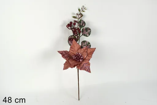 MAKRO - Vetvička / zápich vianočná 48cm, medená