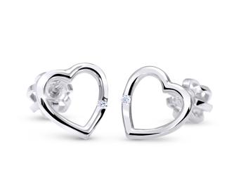 Cutie Jewellery Zlaté srdiečkové náušničky so zirkónom C2761-30-X-2 biela