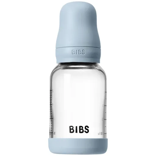 BIBS Baby Glass Bottle Round Latex antikoliková fľaša Baby Blue 120 ml