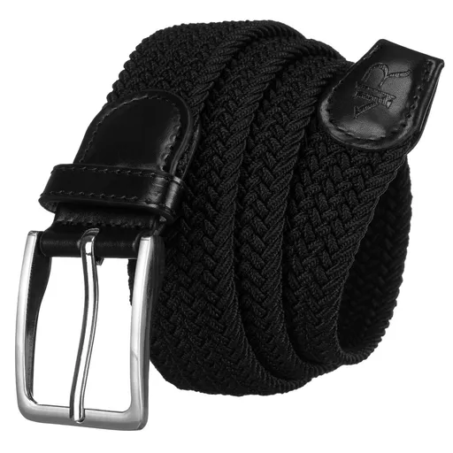 Elastický čierny pletený opasok s tradičnou prackou – Rovicky