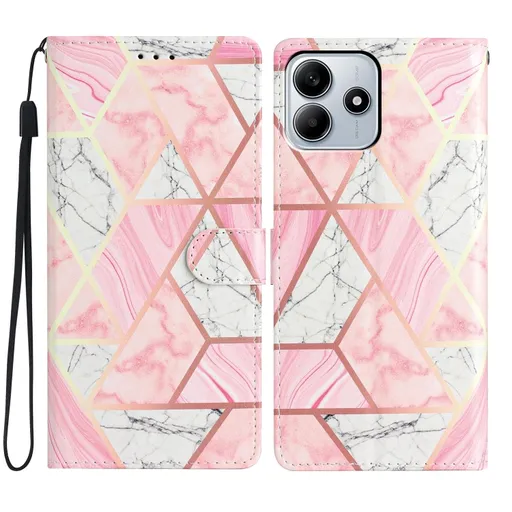 ART Peňaženkový kryt pre Xiaomi Redmi Note 14 5G PINK MARBLE