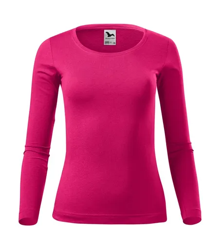 MALFINI Dámske tričko s dlhým rukávom Fit-T Long Sleeve - Malinová | XS