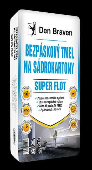 DEN BRAVEN - Bezpáskový tmel na sadrokartóny (SUPER FLOT) biela 5 kg