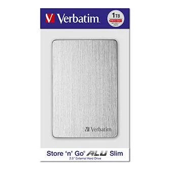 Verbatim externý pevný disk, Store, n, Go ALU Slim, 2.5", USB 3.0, 1TB, 53663, strieborný
