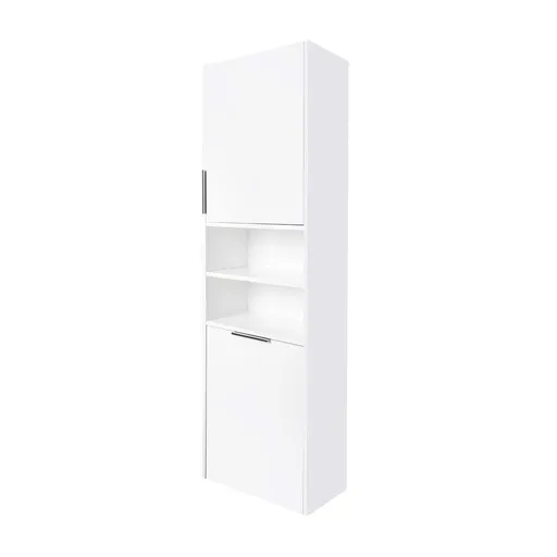 Mereo Vigo, kúpeľňová skrinka vysoká s košom, 180 cm, biela lesk CN332
