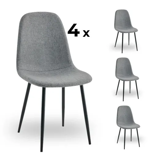 Elvisia Jedálenské stoličky LOVISA | sivá 4 kusy