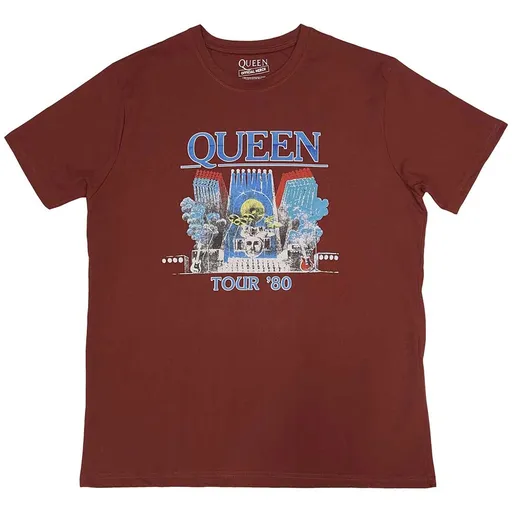 Queen tričko Tour '80 Červená S