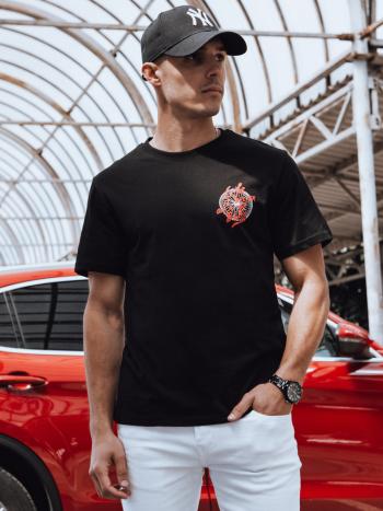 Pánske tričko s potlačou čiernej farby Dstreet RX5491