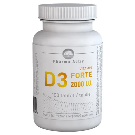 PHARMA ACTIV Vitamín D3 forte 2000 I.U. 100 tabliet