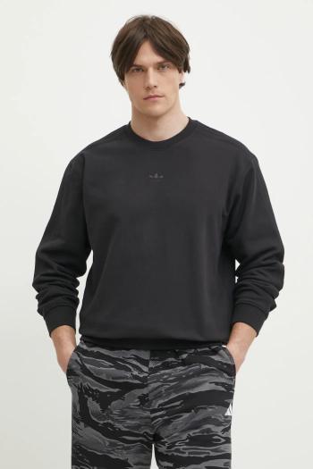 Bavlnená mikina adidas Originals Essential pánska, čierna farba, jednofarebná, JC9574