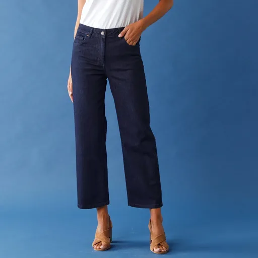 Široké skrátené džínsy