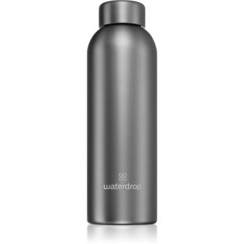 Waterdrop Thermo Steel Metal fľaša na vodu z nehrdzavejúcej ocele farba Charcoal 600 ml