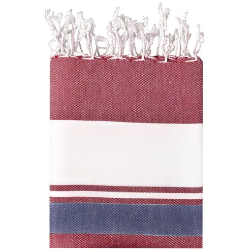 James & Nicholson (Daiber) Plážová deka JN1903 - Červená / tmavomodrá / biela